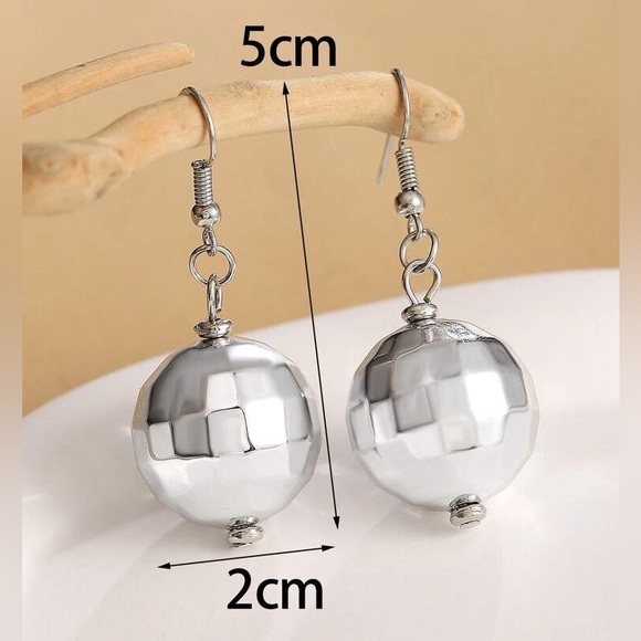 Disco Ball Statement Earrings - Picture 3 of 3